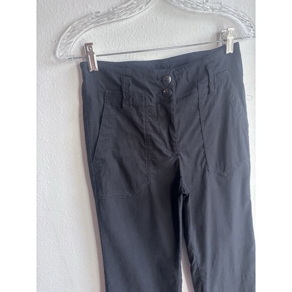 Anthropologie Maeve Size 2 Black Blue The Naomi Linen Blend Wide Leg Flare Pant - Picture 6 of 9